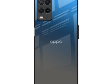 Blue Grey Ombre Glass Case for Oppo A54 For Discount