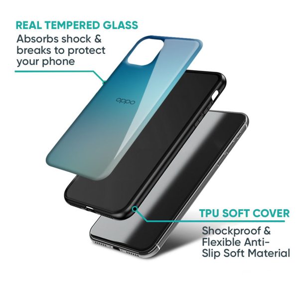 Sea Theme Gradient Glass Case for Oppo A54 For Discount