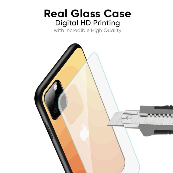 Orange Curve Pattern Glass Case for iPhone XS Max Fashion