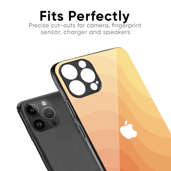 Orange Curve Pattern Glass Case for iPhone XS Max Fashion