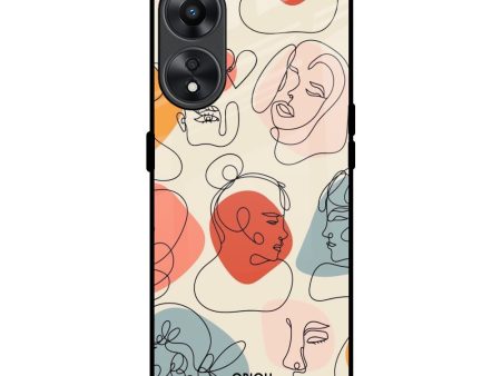 Abstract Faces Glass Case for Oppo A78 5G Hot on Sale