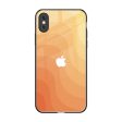 Orange Curve Pattern Glass Case for iPhone XS Max Fashion