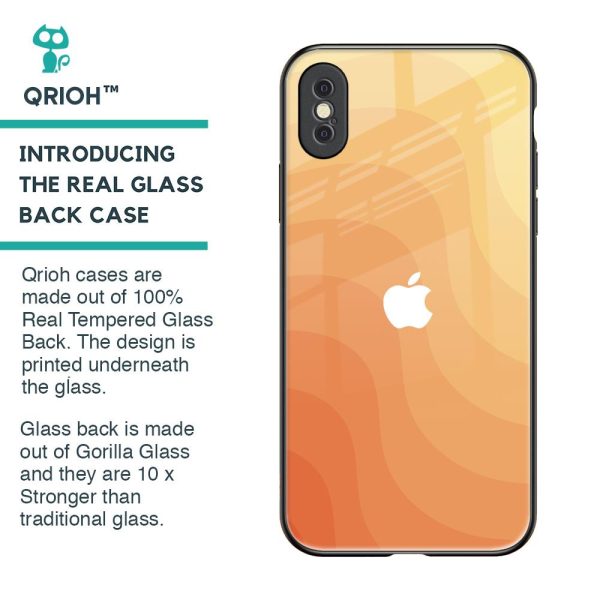 Orange Curve Pattern Glass Case for iPhone XS Max Fashion