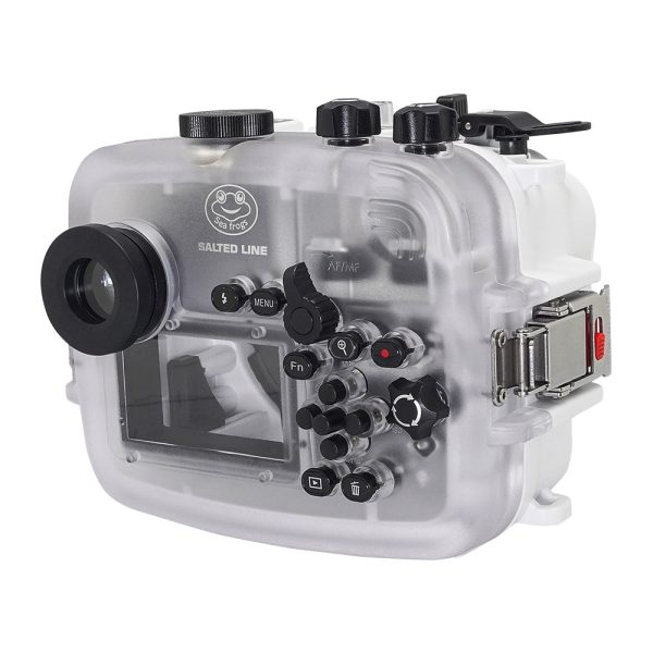 SeaFrogs 60M 195FT Waterproof housing for Sony A6xxx series Salted Line with Aluminium Pistol Grip (White)   GEN 3 Online now