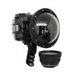 SeaFrogs 60M 195FT Waterproof housing for Sony A6xxx series Salted Line with Aluminium Pistol Grip & 6  Dry dome port (Black) - Surfing photography edition   GEN 3 Sale